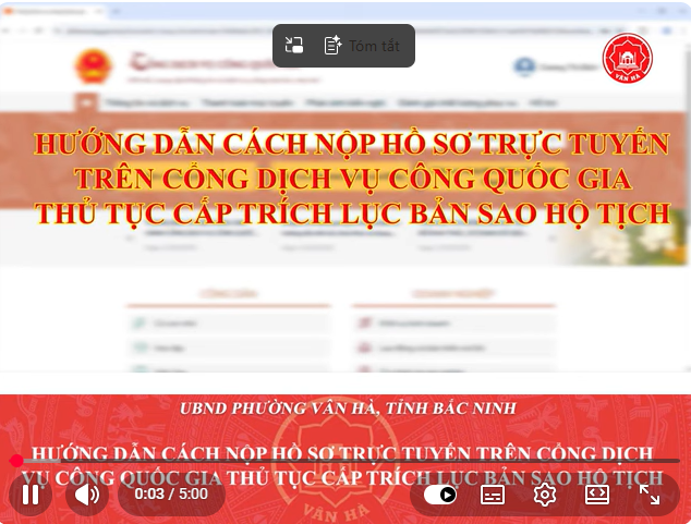 Quy trình hướng dẫn thủ tục thủ tục cấp trích lục bản sao trên dịch vụ công trực tuyến